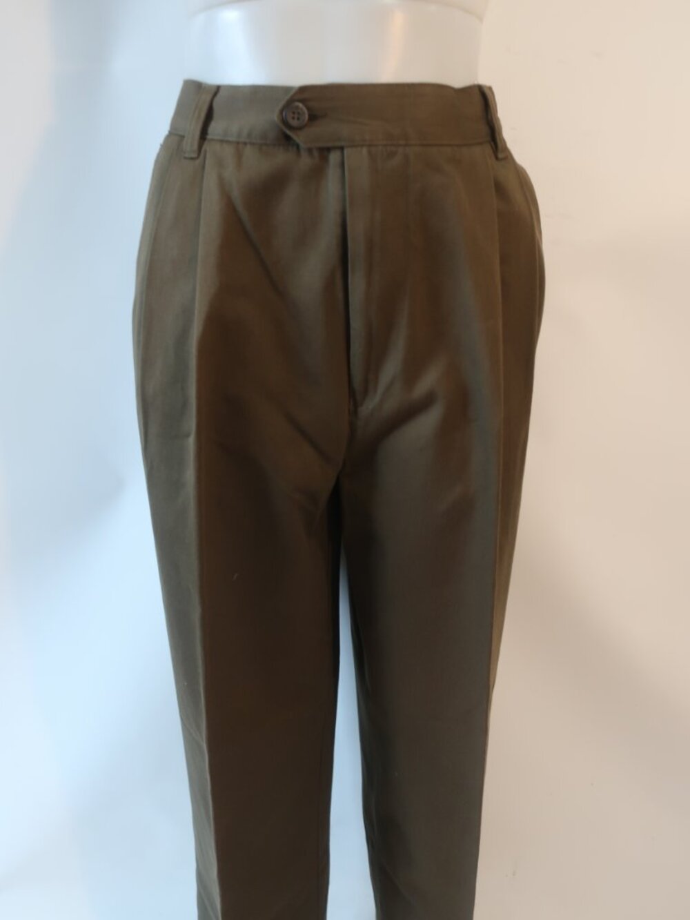 Mens Ermenegildo Zegna Olive Green (Item-80) Pleated Chino Trouser Pant 52 US/42